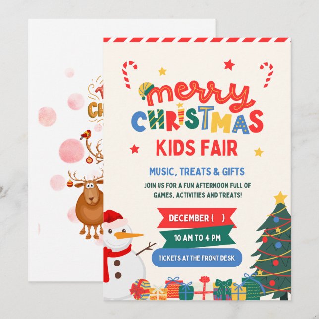 "Magical Celebration: Christmas Invitation Card  (Front/Back)