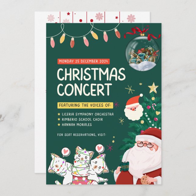 "Magical Celebration: Christmas Invitation Card  (Front/Back)