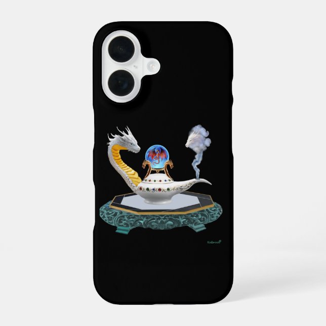 Magical Ceramic Dragon Lantern Fantasy Art iPhone 16 Case (Back)