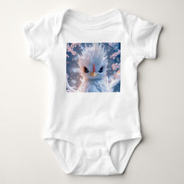 Magical Cherry Blossom Bird - Baby Bodysuit (Front)