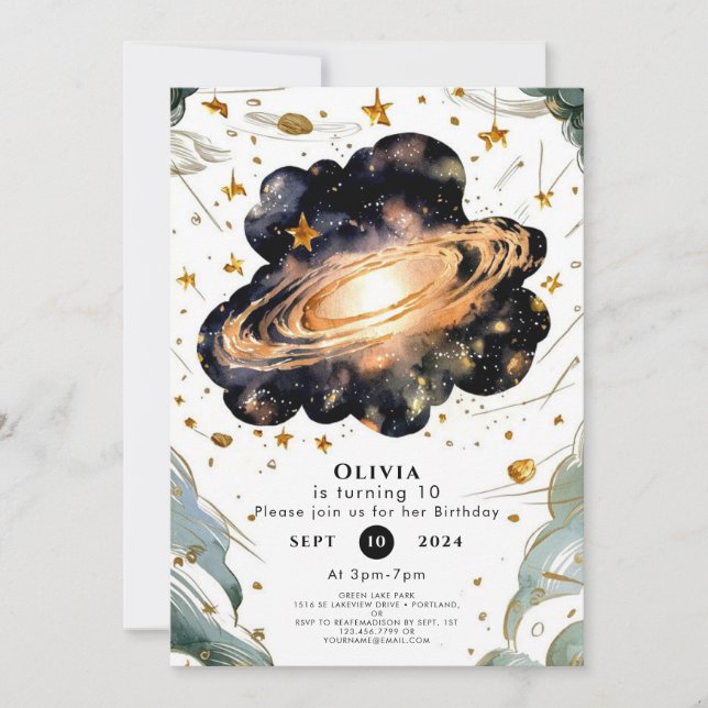 Magical Children Space Birthday Invitation (Front)