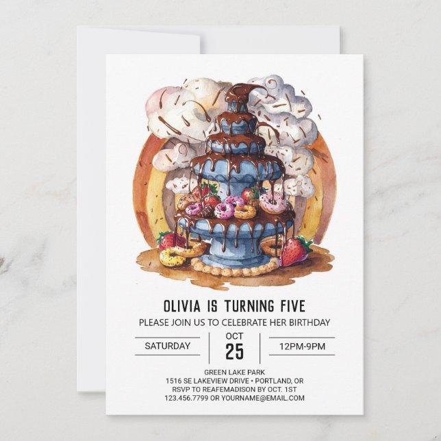 Magical Children's Chocolate Birthday Invitation (Front)