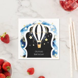 Magical Children's Hot Air Balloon Birthday Napkin