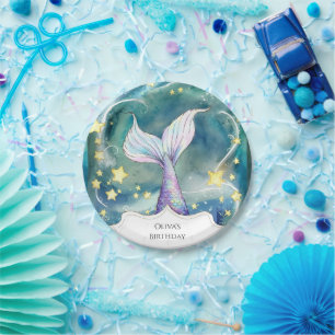 Magical Children's Mermaid Birthday Paper Plate