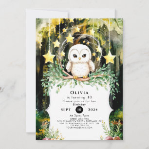 Magical Children's Owl Birthday Invitation