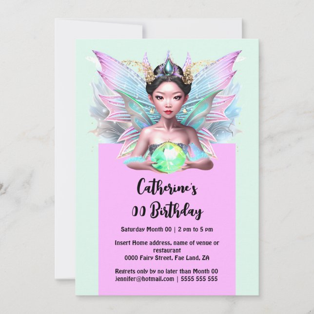 Magical Chinese fairy princess glass ball girly Invitation (Front)