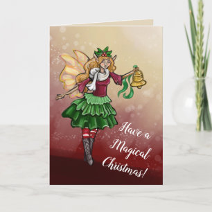 Magical Christmas Bell Fairy Holiday Card