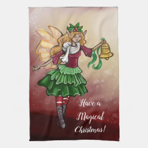 Magical Christmas Bell Fairy Tea Towel