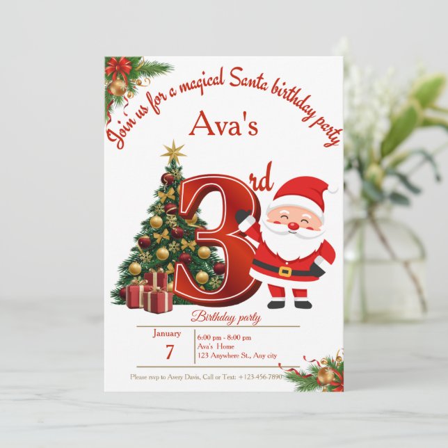 Magical Christmas Birthday Card for Girls (Standing Front)