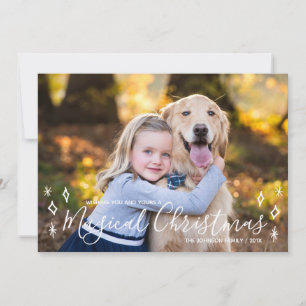 Magical Christmas Calligraphy Photo Holiday Card