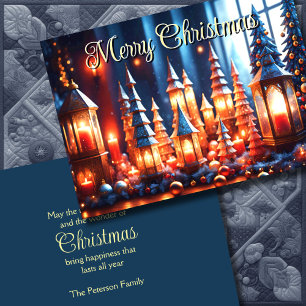 Magical Christmas Candles Tablescape Holiday Card
