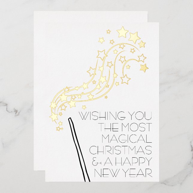 Magical Christmas Card with Gold Foil (Front/Back)