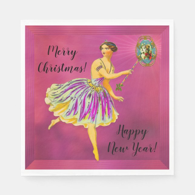 Magical Christmas Cheer II Fun Fairy Napkin (Front)