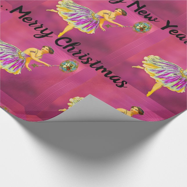 Magical Christmas Cheer II Fun Fairy Wrapping Paper (Corner)