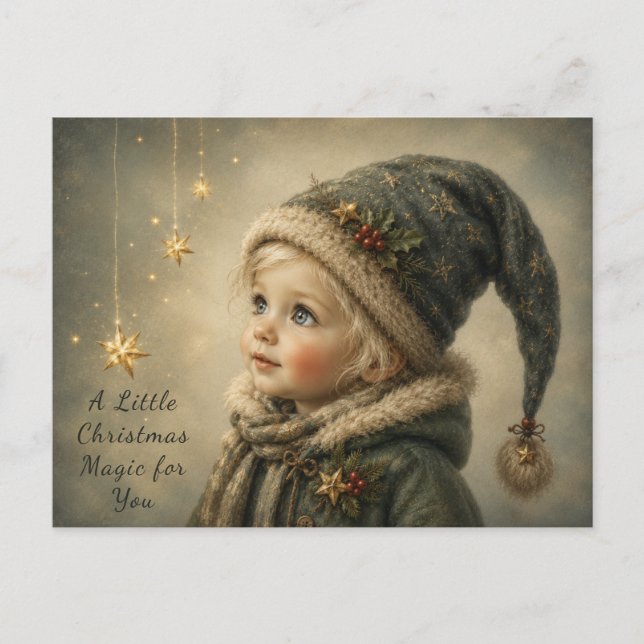 Magical Christmas Child Greeting Card (Front)