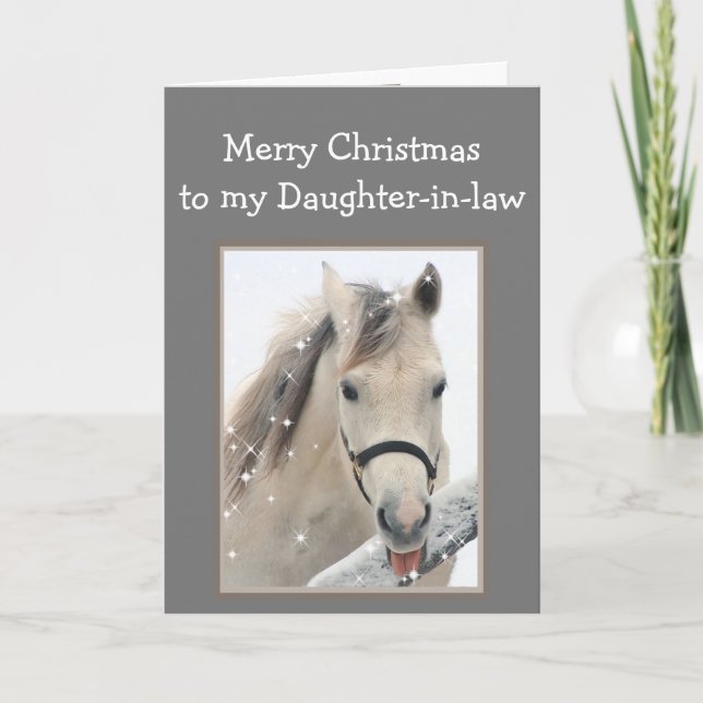 Magical Christmas Daughter-in-law Wishes  Horse Card (Front)