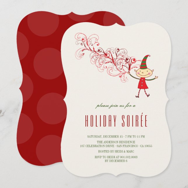 Magical Christmas Elf Classic Holiday Party Invite (Front/Back)