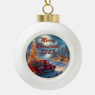 Magical Christmas Eve Delivery Ceramic Ball Christmas Ornament