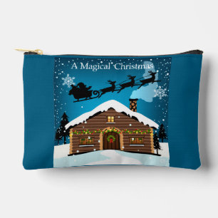 Magical Christmas Eve Santa's Sleigh & Cosy Log Accessory Pouch