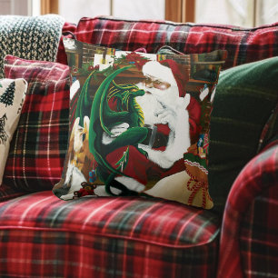 Magical Christmas Fantasy Santa Dragon Yule Cosy Cushion