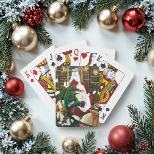 Magical Christmas Fantasy Santa Dragon Yule Cosy Playing Cards