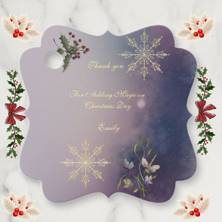 Magical Christmas Glow Birthday favor tags