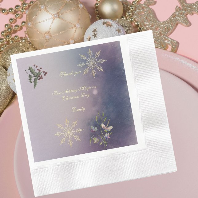 Magical Christmas Glow Christmas Birthday Napkins  (Creator Uploaded)