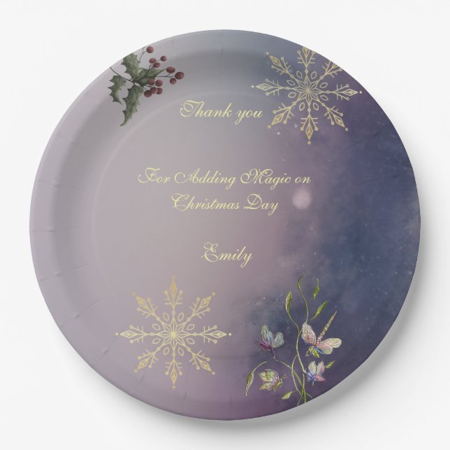Magical Christmas Glow Christmas Birthday plates (Front)