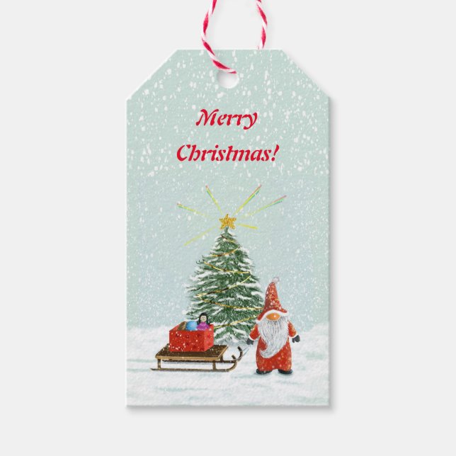 Magical Christmas Gnome Gift Tag (Front)