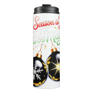 Magical Christmas Golden Glow Snowflake Thermal Tumbler