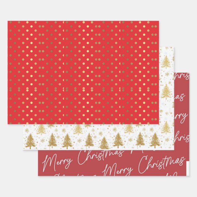 Magical Christmas Holiday Gifts Wrapping Paper Sheet (Set)