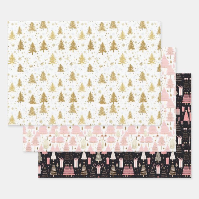 Magical Christmas Holiday Gifts Wrapping Paper Sheet (Set)
