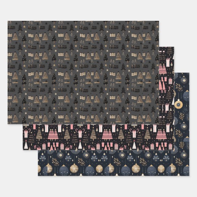 Magical Christmas Holiday Gifts Wrapping Paper Sheet (Set)