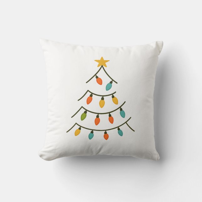 Magical Christmas Light Tree Glow Cushion (Front)