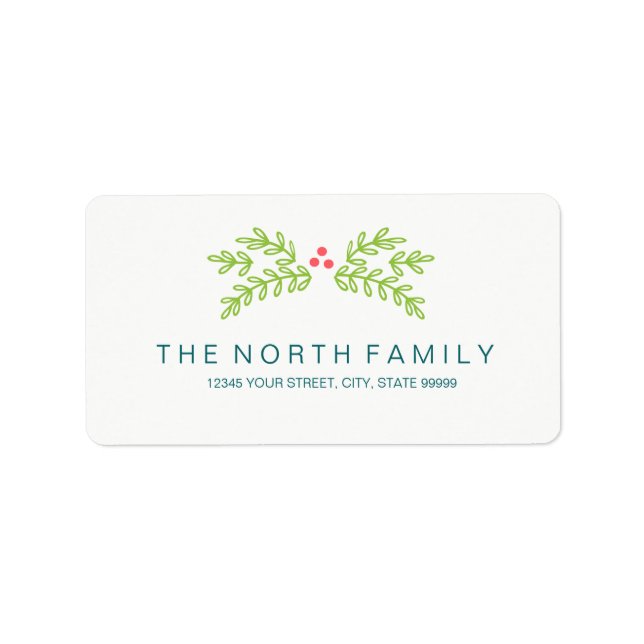 Magical Christmas Mistletoe Teal ID441 Label (Front)