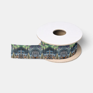 Magical Christmas, Mountain Village, Polar Lights Satin Ribbon