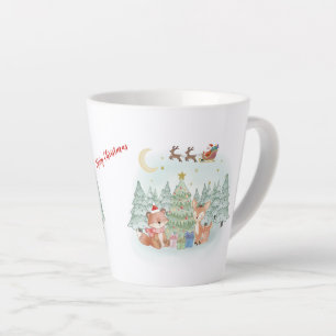 Magical Christmas Night in the Winter Forest Latte Mug