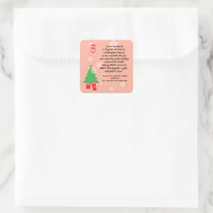 Magical Christmas Party Invitation   Elegant Holid Square Sticker