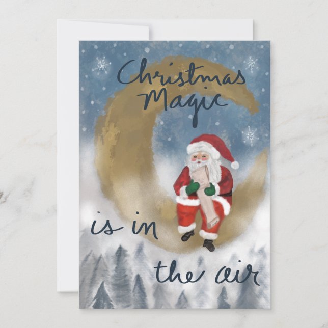 Magical Christmas Santa Holiday Card (Front)