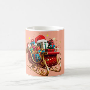 Magical Christmas Santa Sleigh & Festive Holiday Coffee Mug