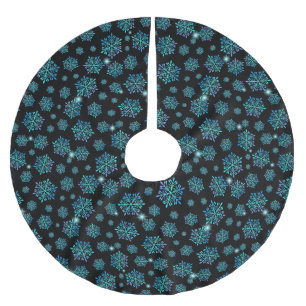 Magical Christmas Snowflake Pattern Brushed Polyester Tree Skirt