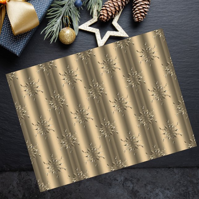 Magical Christmas Snowflakes on Gold Christmas Tissue Paper (Creator Uploaded)
