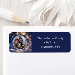 Magical Christmas time - golden snowflakes, photo