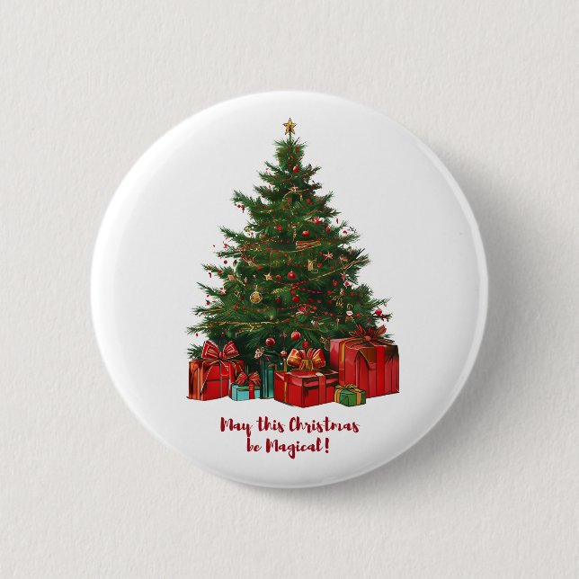 Magical Christmas Tree Button (Front)