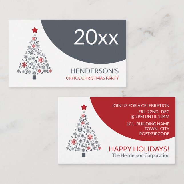 Magical Christmas Tree, Christmas Party Ticket Enclosure Card (Front/Back)