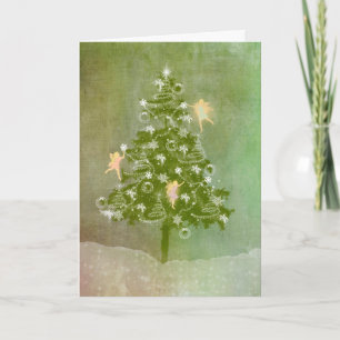 Magical Christmas, Tree & Fairies Holiday Card