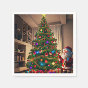 Magical Christmas Tree in Winter Wonderland Napkin