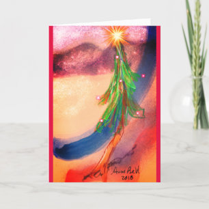 Magical Christmas Tree peace love card holy night