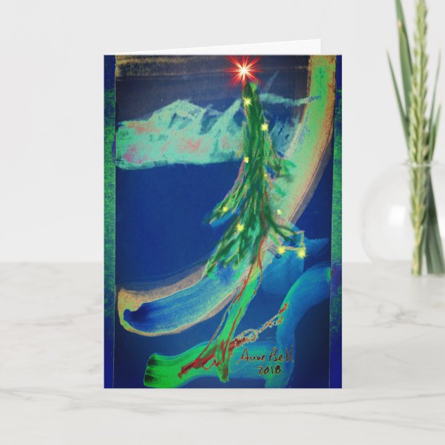 Magical Christmas Tree peace love card holy night (Front)
