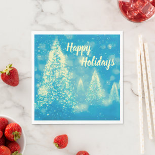 Magical Christmas Trees Happy Holidays Napkin